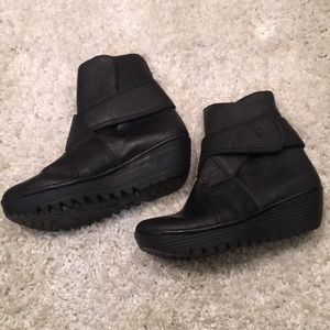 Brand new, no box, Fly London black wedge boots